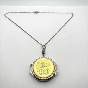 Silver & Gold Quinceanera Compact Mirror Necklace